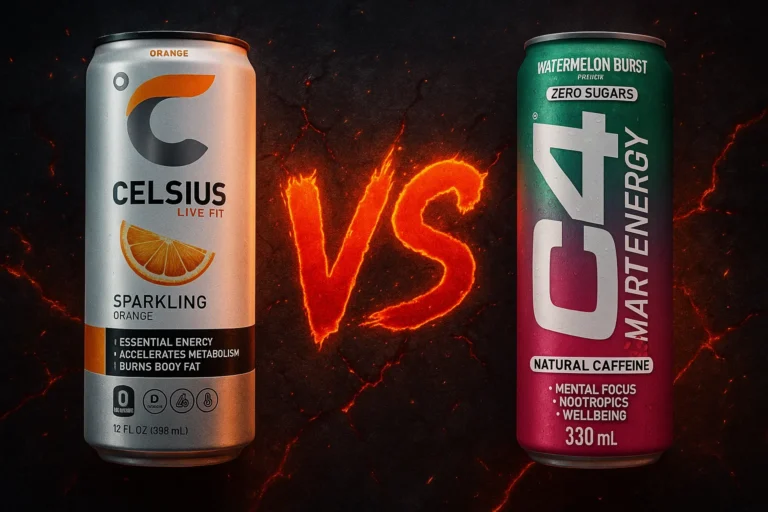 C4 vs celius energy drink