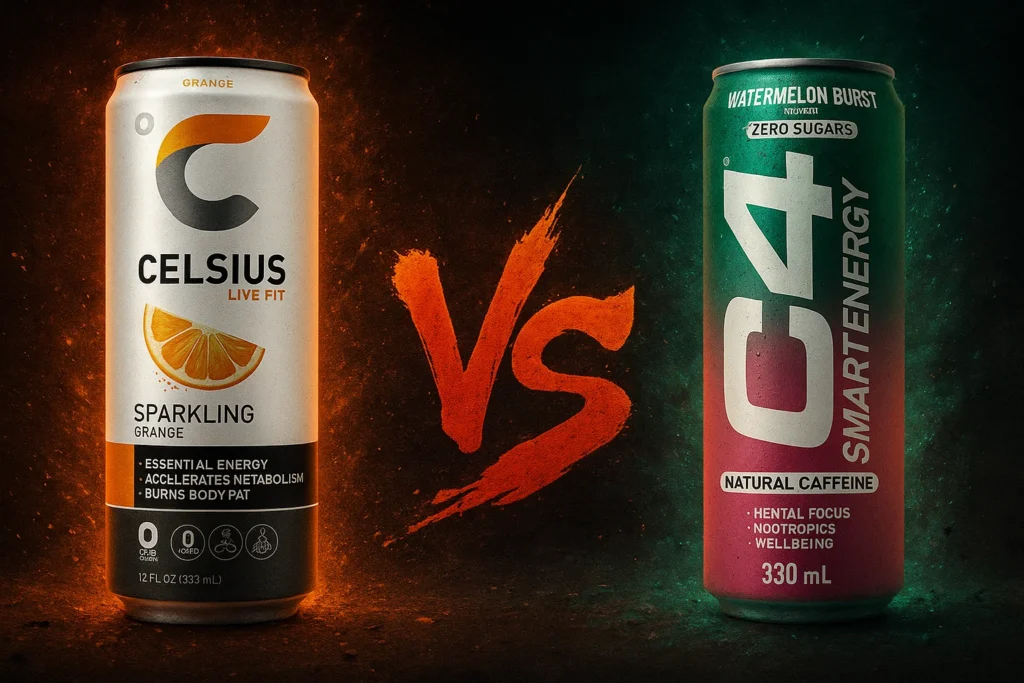 C4 vs celsius energy drink