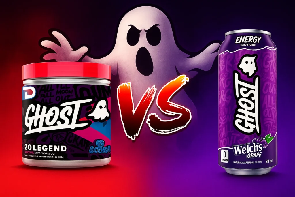 ghost pre workout vs energy drink