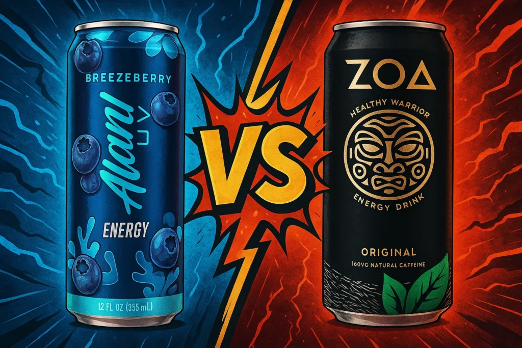 Alani Nu vs Zoa energy drink