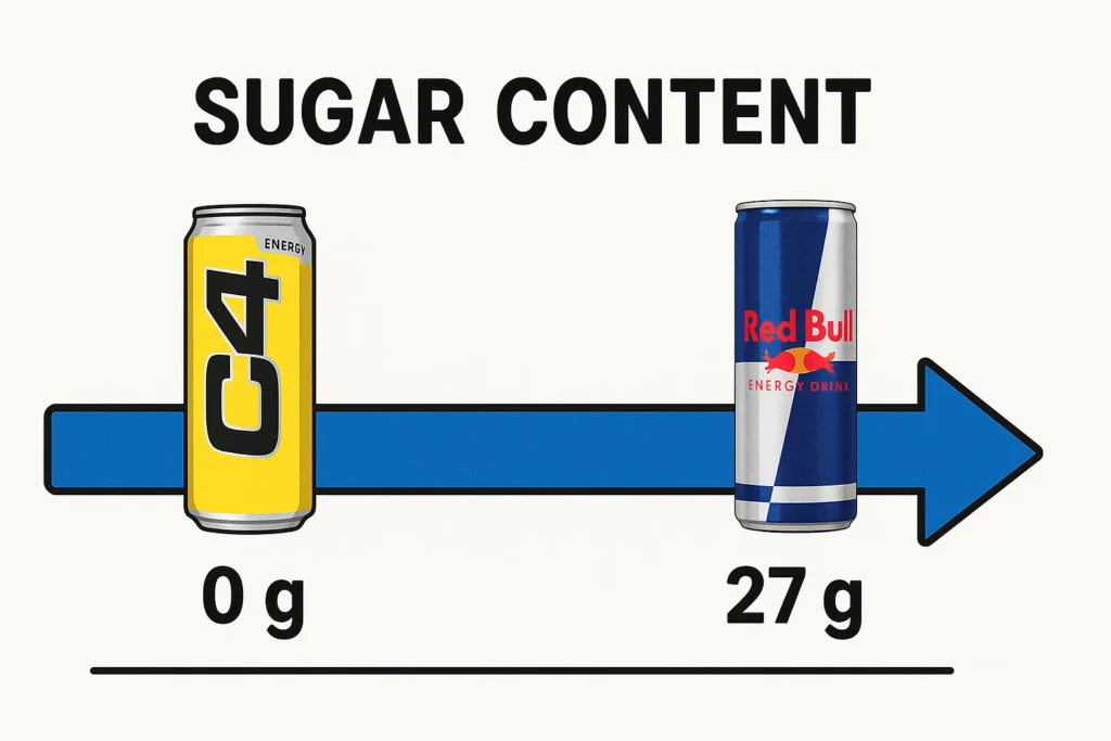 C4 and red bull sugar content