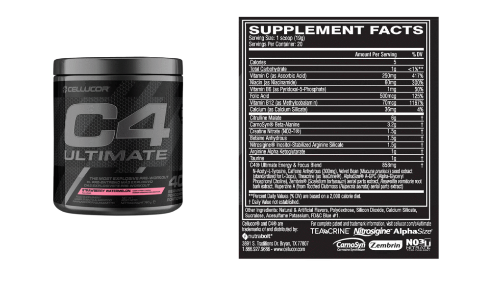 C4 Ultimate ingredients
