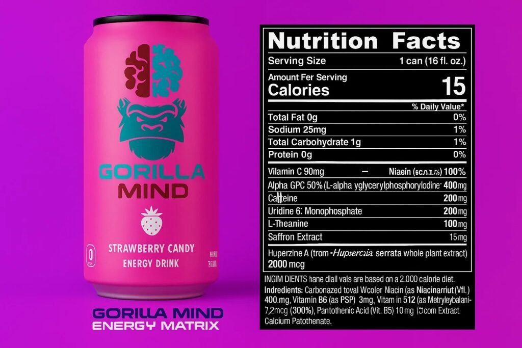 Gorilla Mind Energy Nutrition Facts