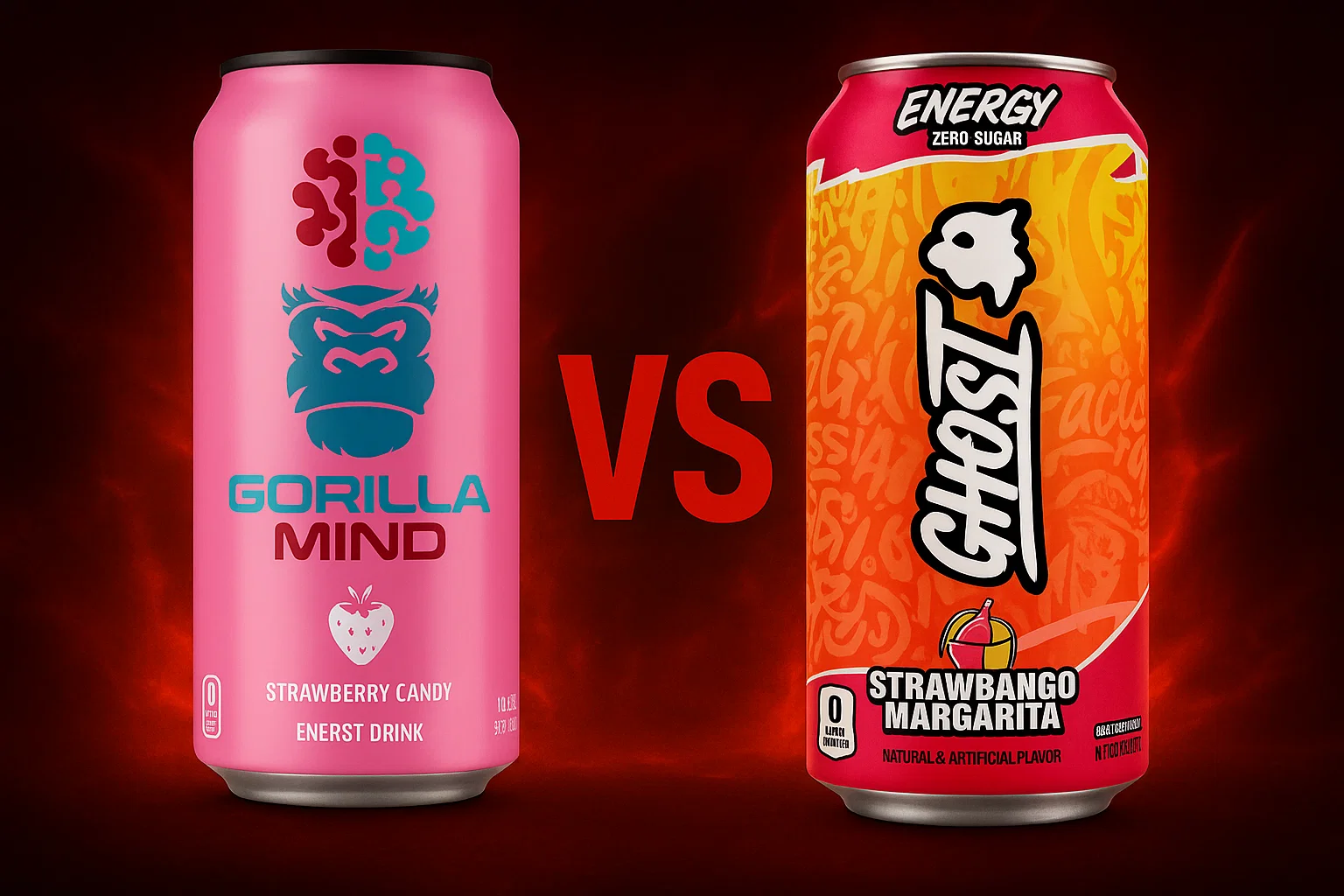 Ghost vs Gorilla Mind energy drink