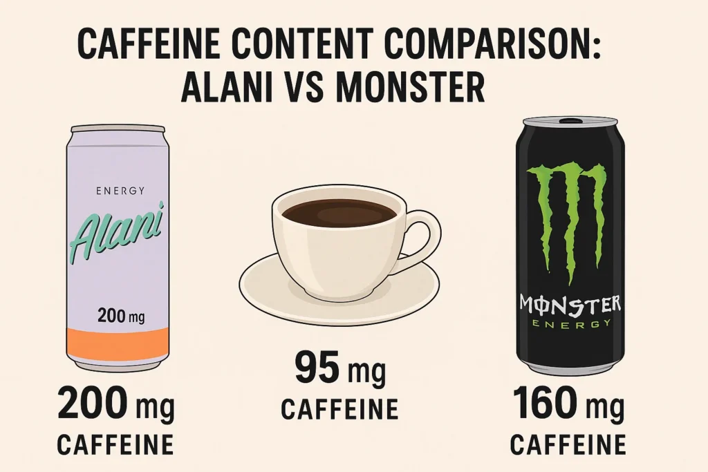 alani vs monster caffeine​ content