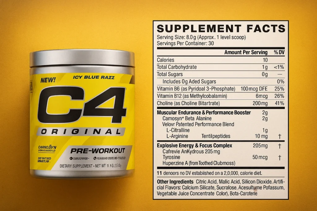 C4 original nutrition facts