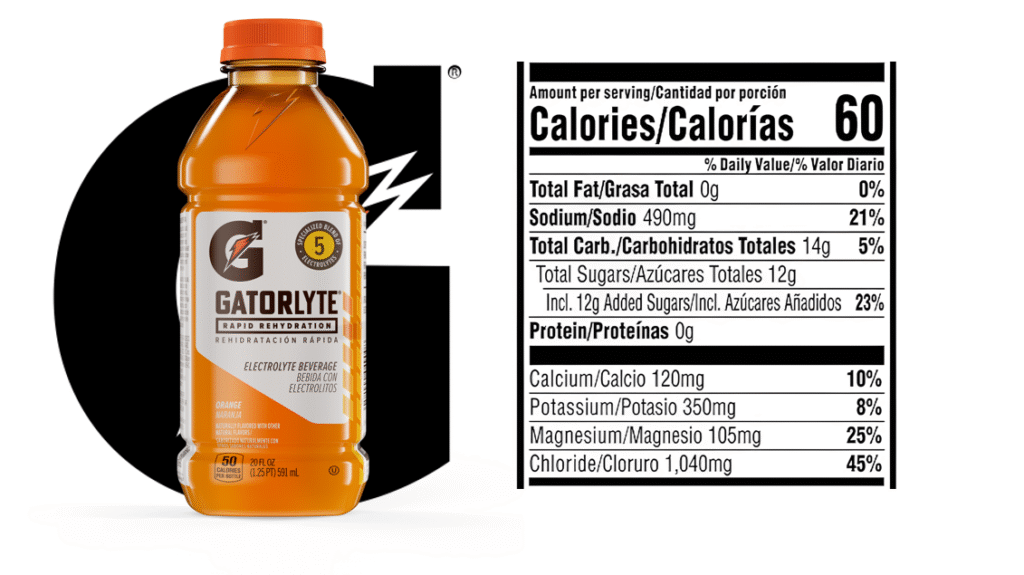 gatorlyte nutrition facts