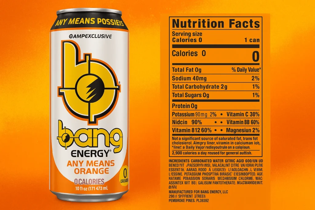 bang energy nutrition facts