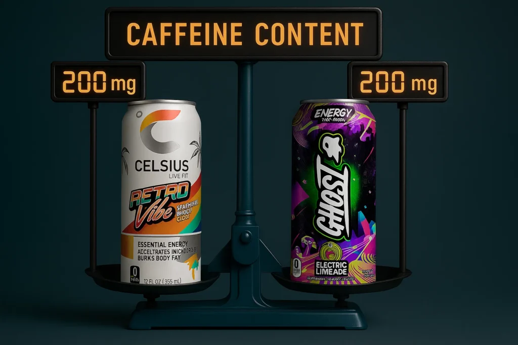 Ghost Energy vs Celsius caffeine content