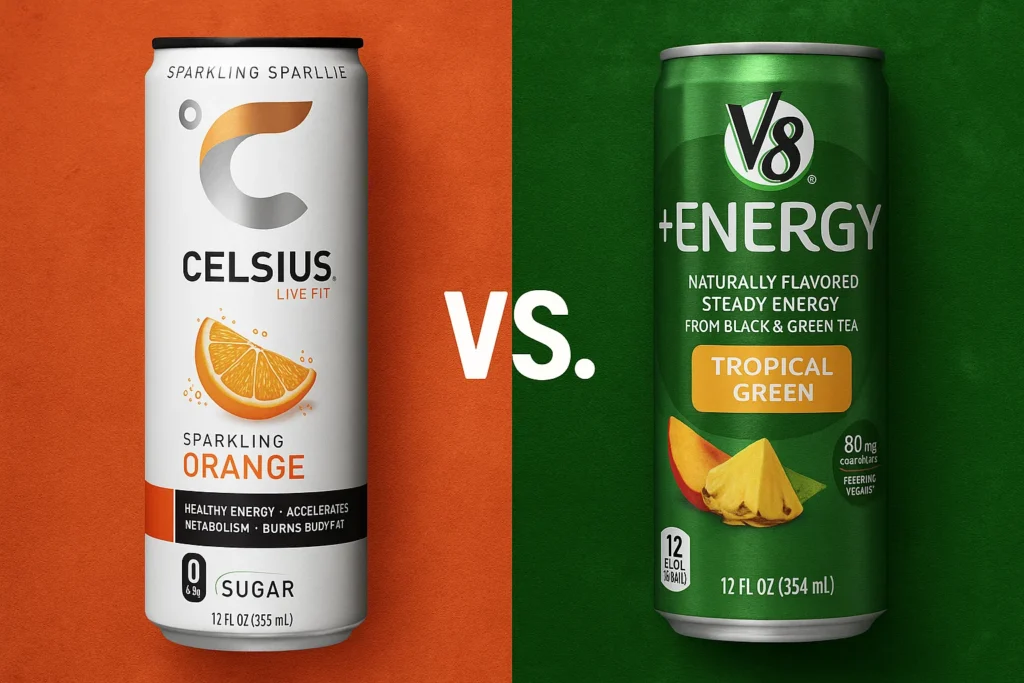V8 Energy vs Celsius energy drink