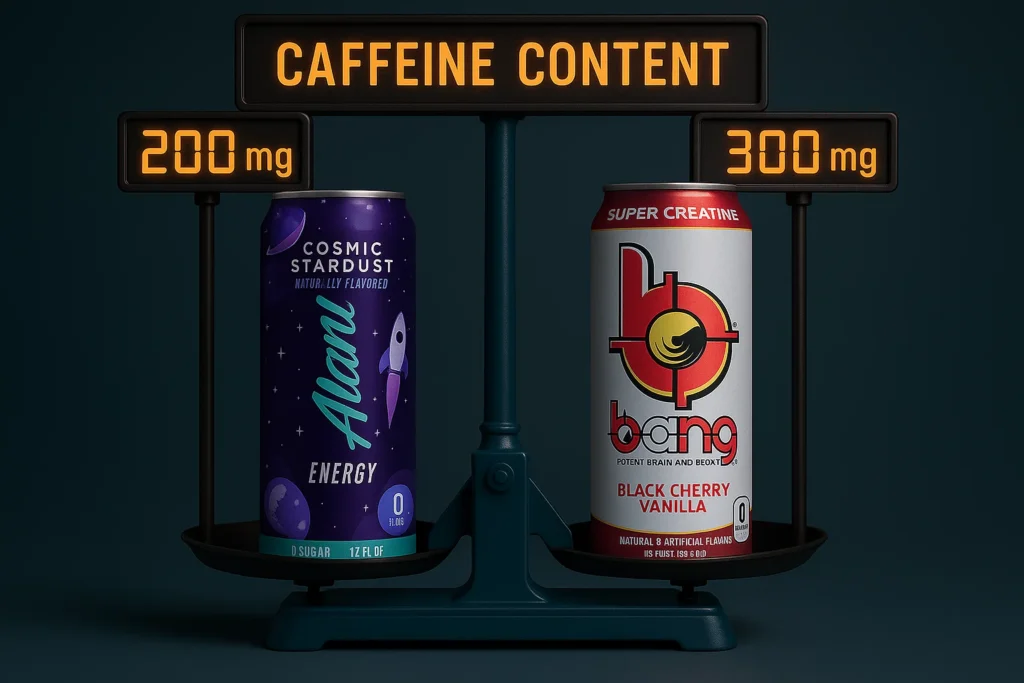 bang vs alani nu​ caffeine content