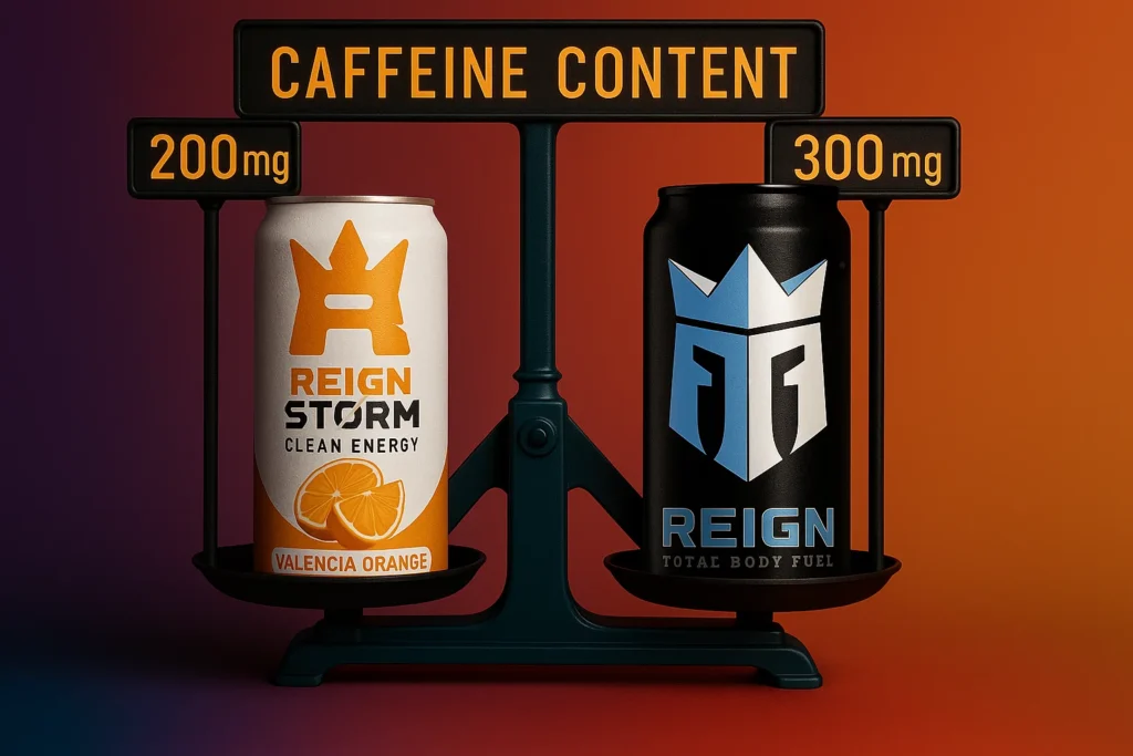 Reign Storm vs Reign Total Body Fuel Caffeine Content