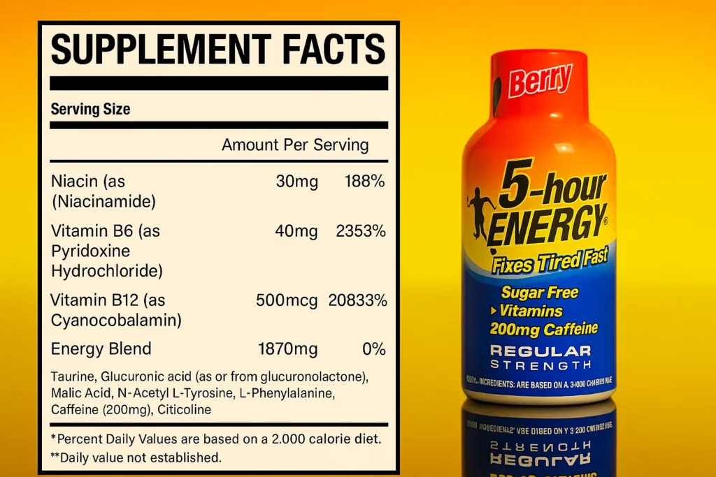 5 Hour Energy Regular Ingredients
