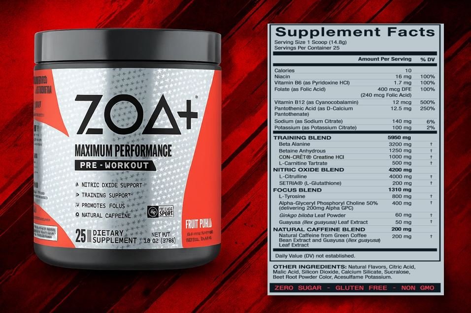 Zoa Plus Pre Workout Ingredients