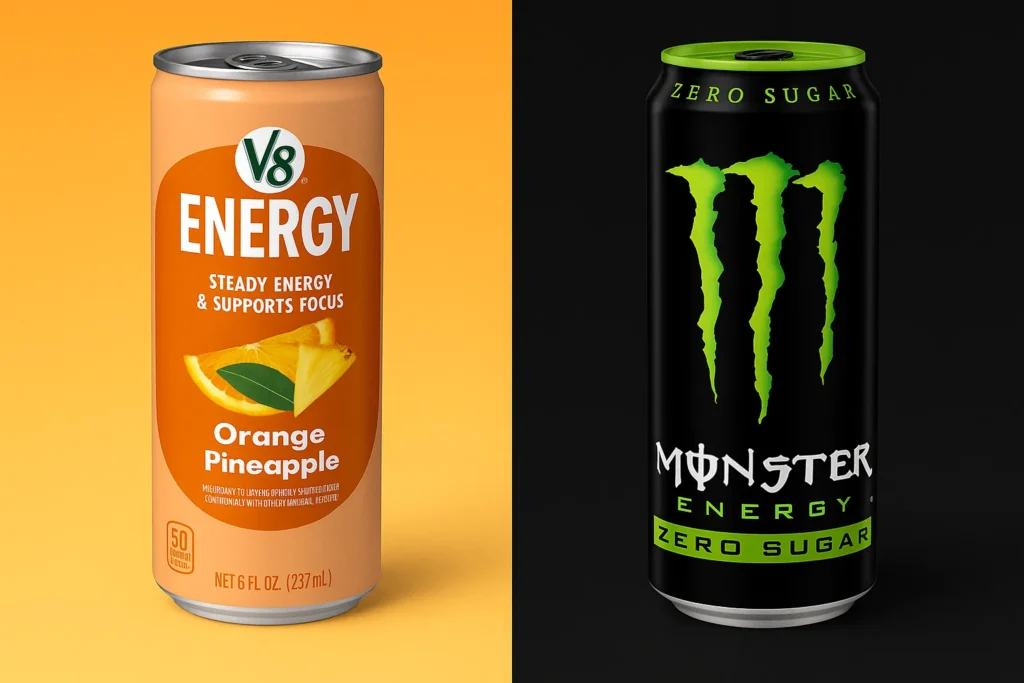 V8 Energy vs Monster
