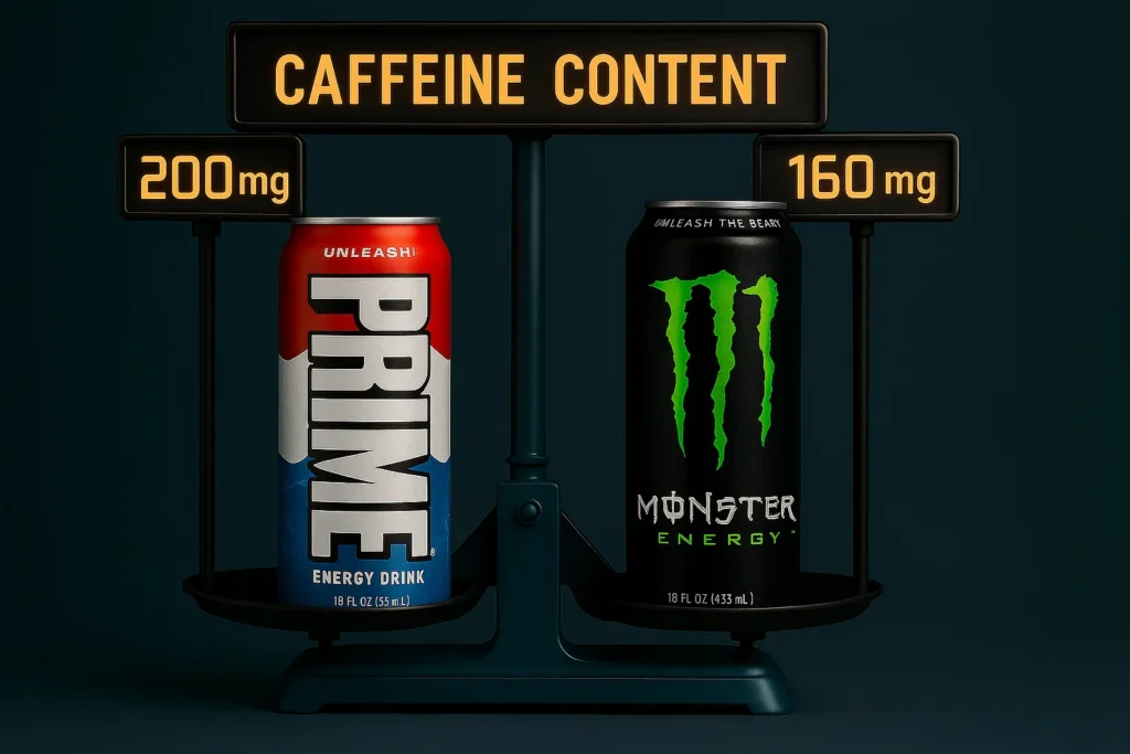 prime vs monster caffeine content