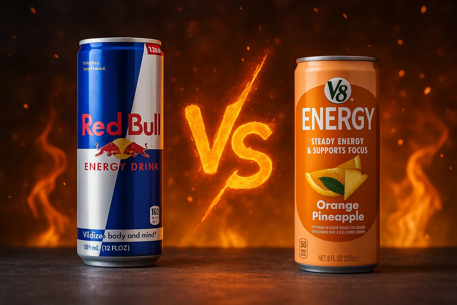 red bull vs v8 energ drink