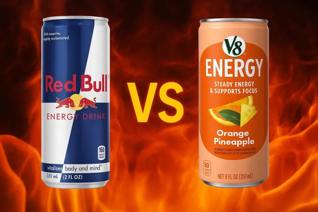 Red Bull vs V8 Energy Drink