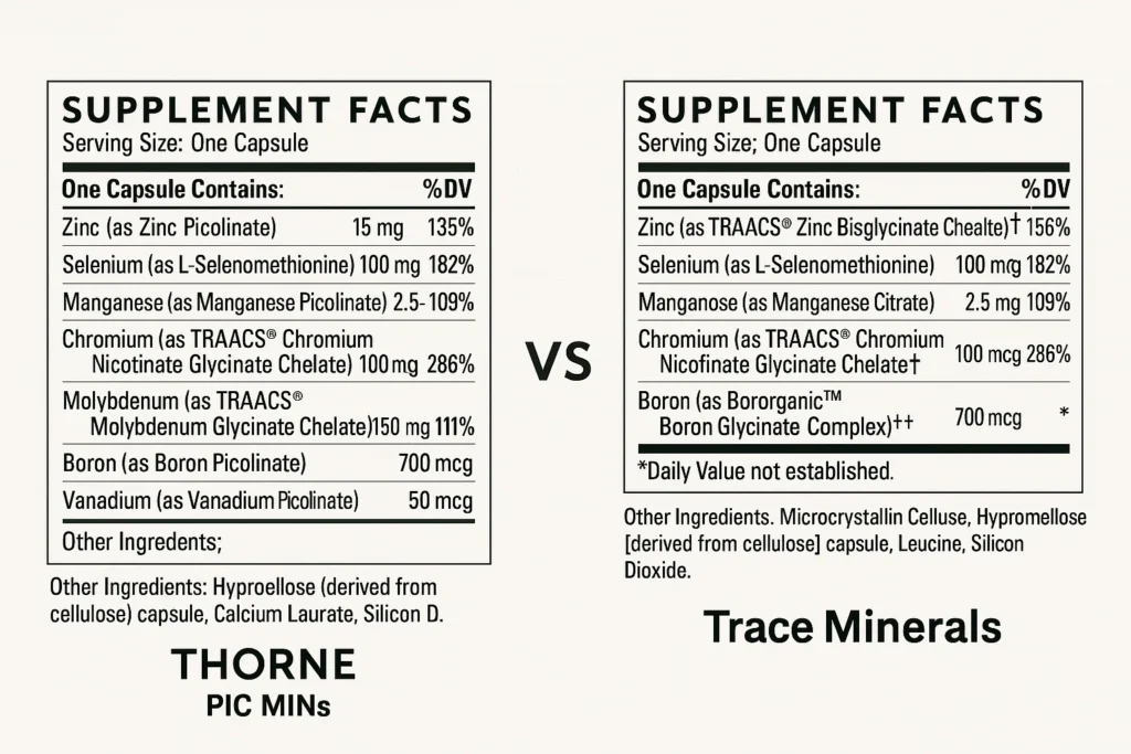 Thorne Trace Minerals vs Thorne Pic Mins