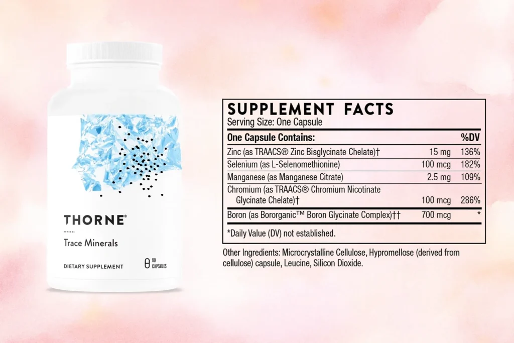 Thorne trace minerals ingredients​