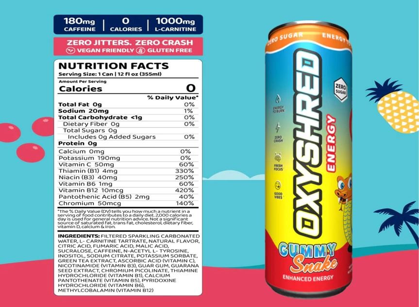 OxyShred Energy Drink Ingredients