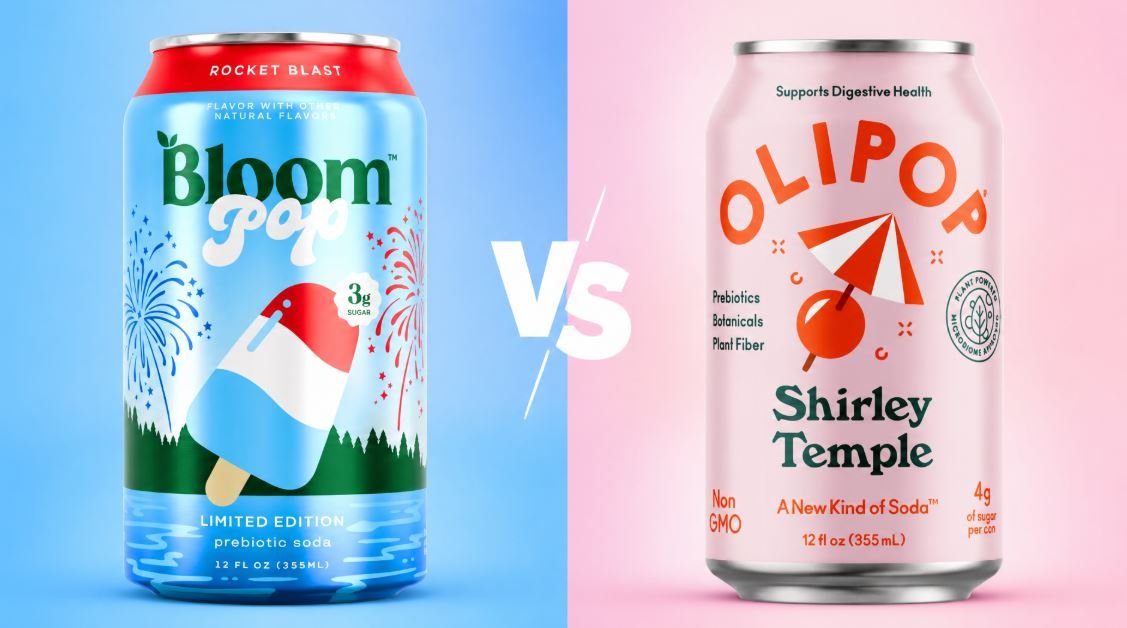 Bloom Pop vs Olipop Soda Probiotic