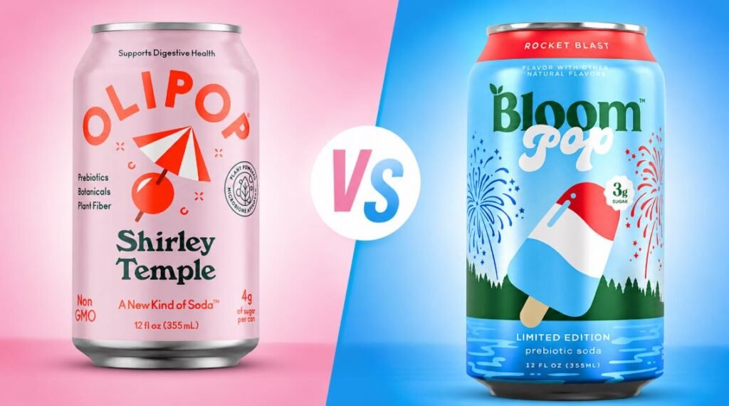 Bloom Pop vs Olipop soda