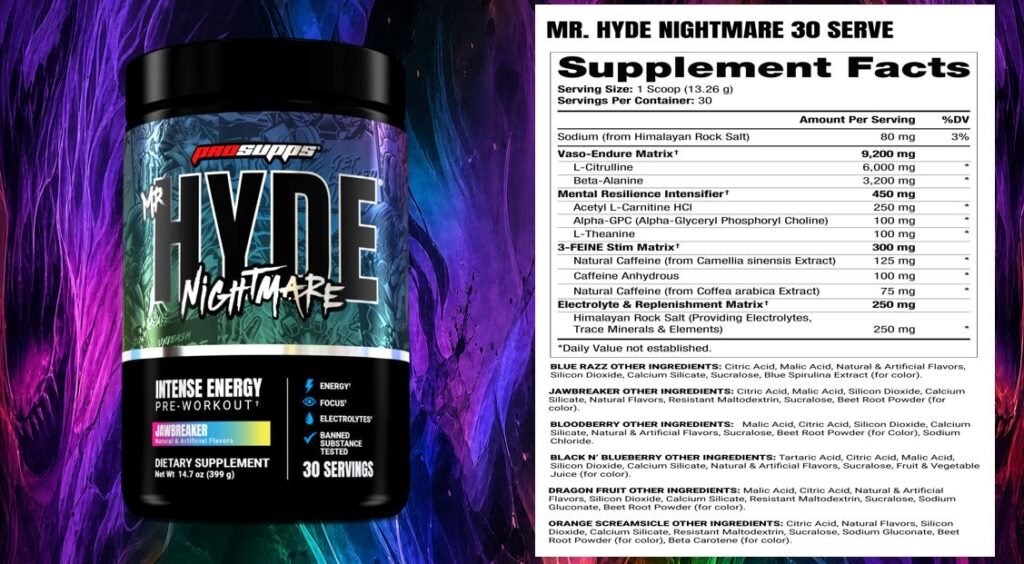 Mr Hyde Nightmare Pre Workout Ingredients